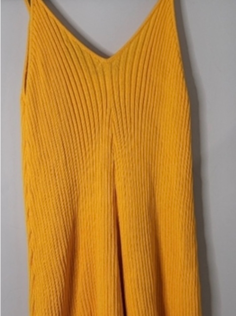 Yellow Ribbed V-Neck Romper - Picture 6 of 6